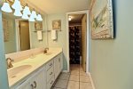 Master bathroom- double vanity sink- Shower/tub combo